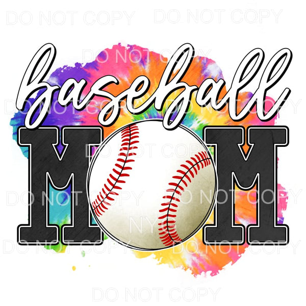 Baseball Mom Tie Dye Background Sublimation transfers - Heat