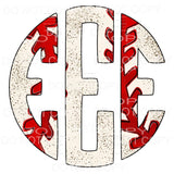 BASEBALL monogram letters put letters in notes please 