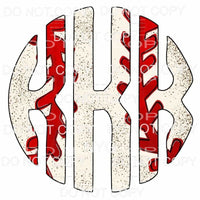 BASEBALL monogram letters put letters in notes please 
