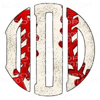 BASEBALL monogram letters put letters in notes please 