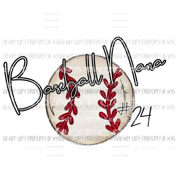 Baseball personalized with NUMBER put number in notes Mama - Mimi - Mom - Nana other names in drop down menu if you dont see the name you