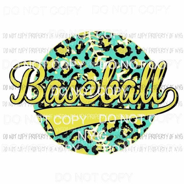 Baseball Yellow Retro Leopard Sublimation transfers Heat Transfer