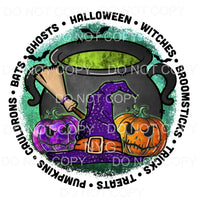 Bats Ghosts Witches Halloween Things Cauldron Leopard Witch 