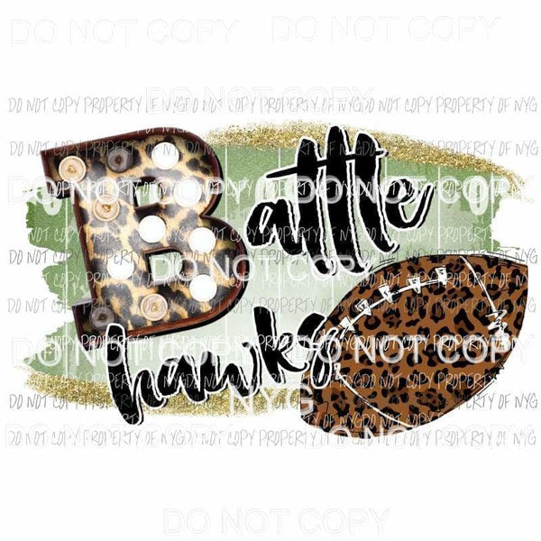 Battlehawks football field leopard Sublimation transfers Heat Transfer