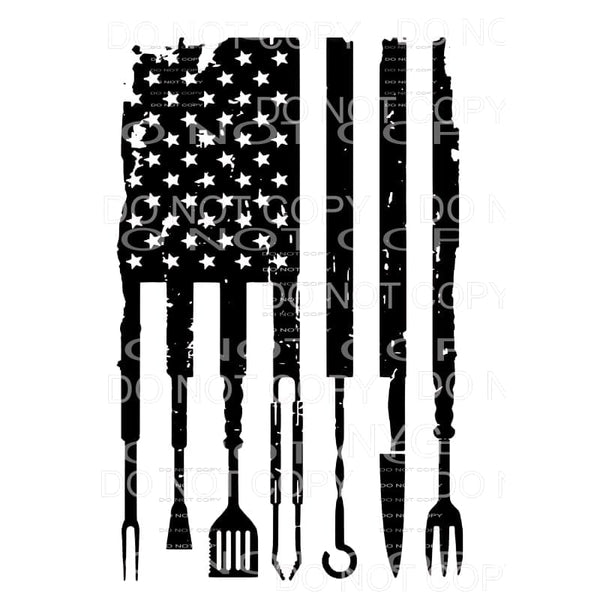 BBQ Barbecue Flag Utensils Sublimation transfers - Heat 