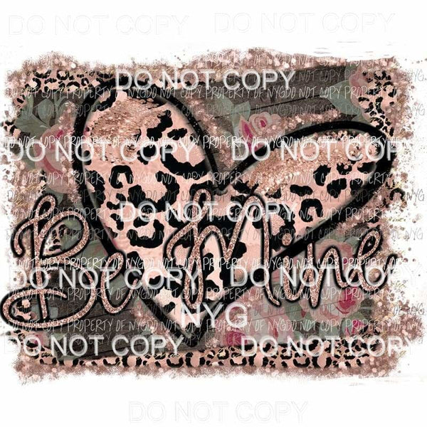 Be Mine #2 heart roses leopard Sublimation transfers Heat Transfer