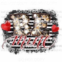 Be Mine leopard marquee black white stripes Sublimation transfers Heat Transfer