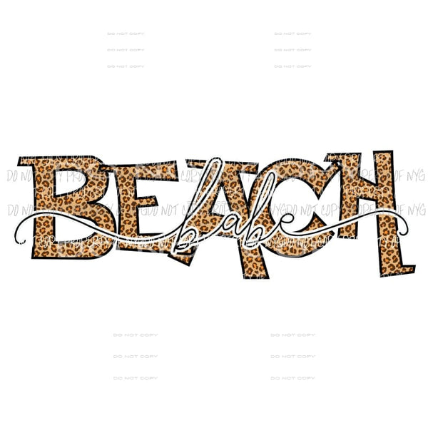 Beach Babe leopard Sublimation transfers Heat Transfer
