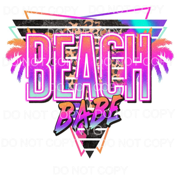 Beach Babe Neon Leopard Retro Sublimation transfers - Heat 