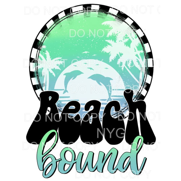 Beach Bound Ocean Dolphins Circle Sublimation transfers - 