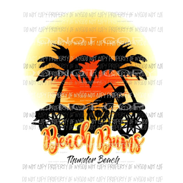 Beach Bum Custom Thunder Beach Sublimation transfers Heat Transfer