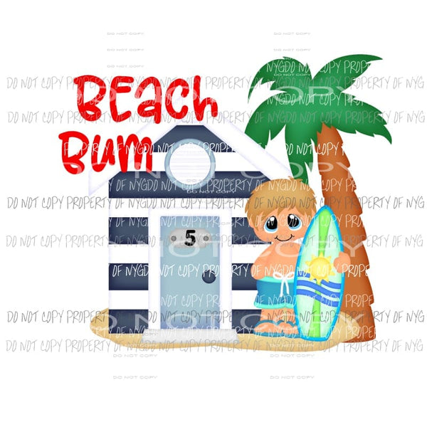 Beach Bum Sublimation transfers Heat Transfer