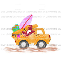 Beach Dump Truck with crab Sublimation transfers Heat Transfer