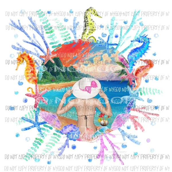 Beach Girl Sublimation transfers Heat Transfer