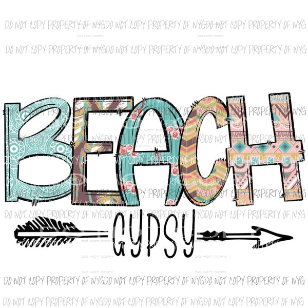 Beach Gypsy Sublimation transfers Heat Transfer