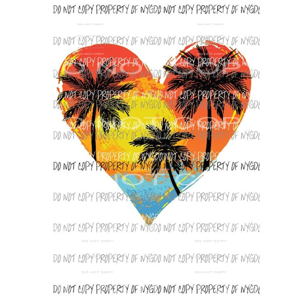Beach Heart Sublimation transfers Heat Transfer