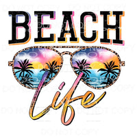 Beach Life Leopard Tropical Sunglasses Sublimation transfers