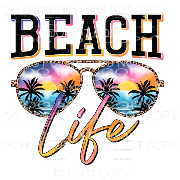 Beach Life Leopard Tropical Sunglasses Sublimation transfers