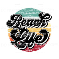 Beach Life Retro Distressed Wood Circle #1 Sublimation 