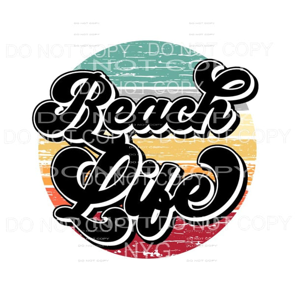 Beach Life Retro Distressed Wood Circle #1 Sublimation 