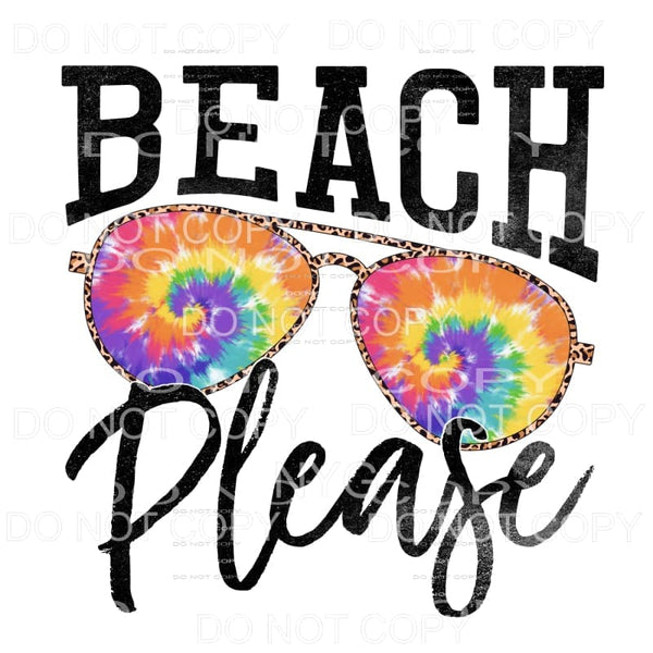 Beach Please Leopard Tie Dye Sunglasses Sublimation 