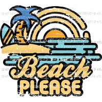 Beach Please Palm Tree Sublimation transfers Heat Transfer