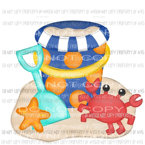 Beach Sand Pail #1 boy blue Sublimation transfers Heat Transfer