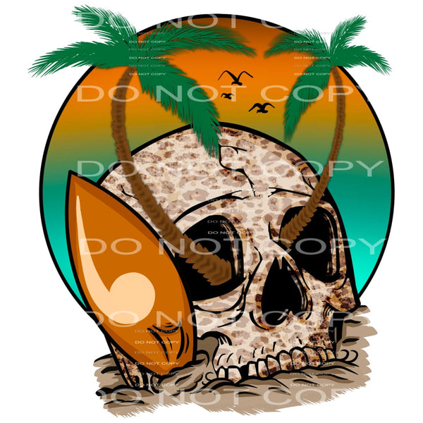 beach skull #4922 Sublimation transfers - Heat Transfer