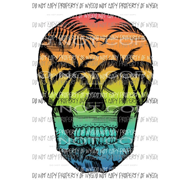 Beach Skull Sublimation transfers Heat Transfer