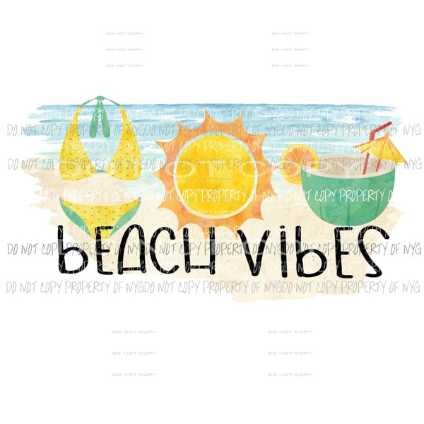 Beach Vibes #1 adult Sublimation transfers Heat Transfer