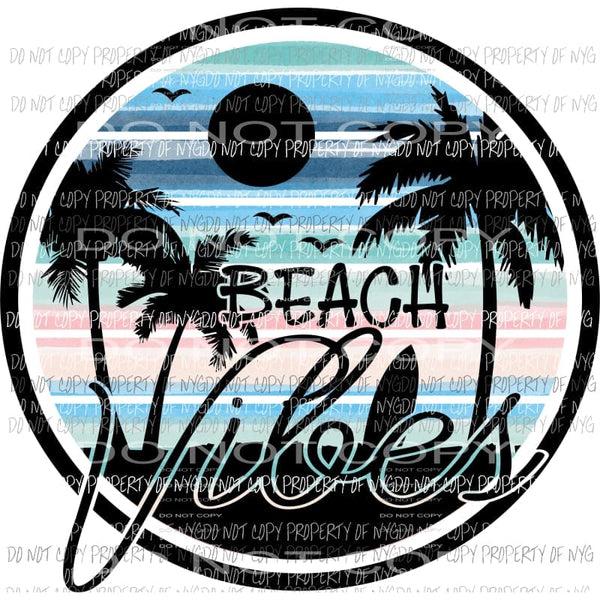 Beach Vibes #3 pastels sunset palm trees Sublimation transfers Heat Transfer