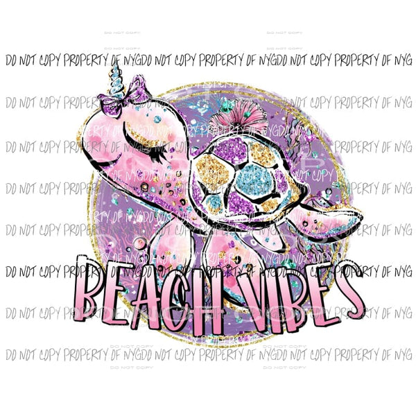 Beach Vibes sea turtle purple Sublimation transfers Heat Transfer