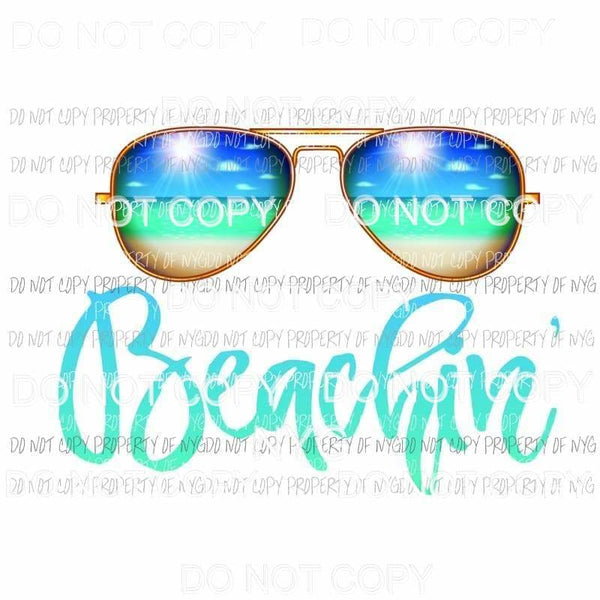 Beachin sunglasses summer beach Sublimation transfers Heat Transfer