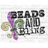 Beads and Bling Mardi Gras Sublimation transfers Heat Transfer