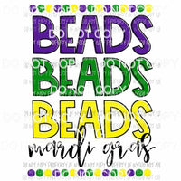 Beads stacked Mardi Gras Sublimation transfers Heat Transfer