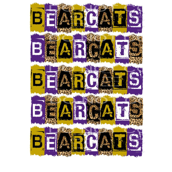Bearcats BLOCK LETTERS # 111203 Sublimation transfers - Heat