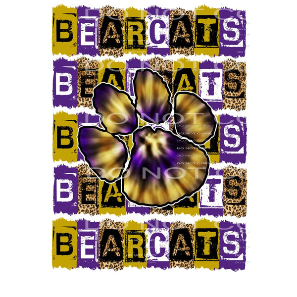 Bearcats BLOCK LETTERS # 111204 Sublimation transfers - Heat