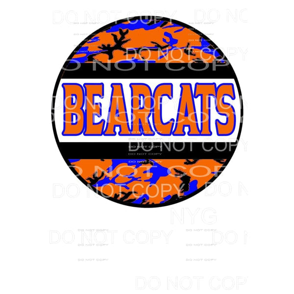 Bearcats Camo blue and orange Sublimation transfers - Heat 