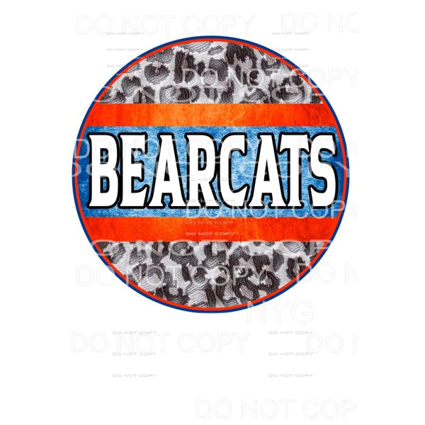 Bearcats Leopard blue and orange Sublimation transfers - 