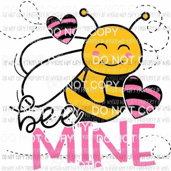 Bee Mine kids pink bumblebee Sublimation transfers Heat Transfer
