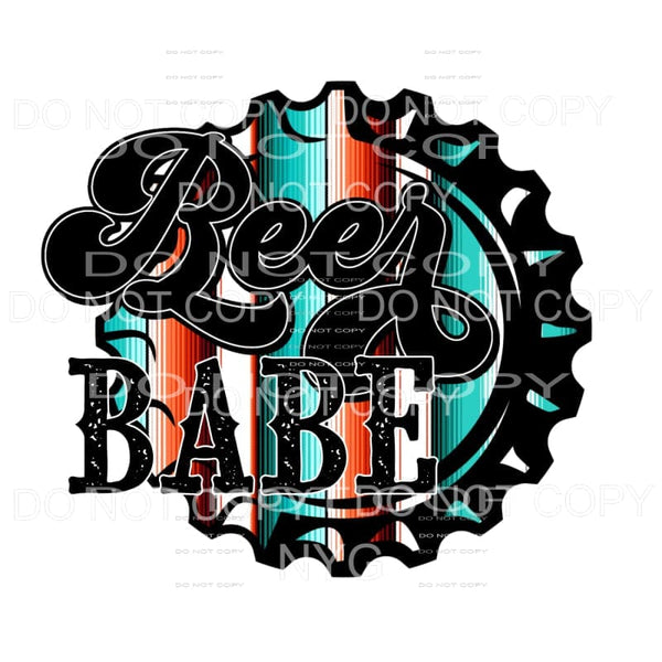 Beer Babe Serape Bottle Cap Sublimation transfers - Heat 