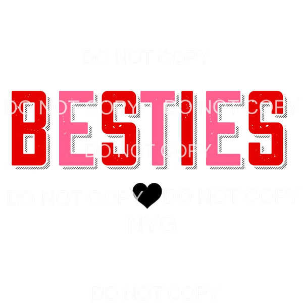Besties Vintage Heart Valentines Day #2210 Sublimation 