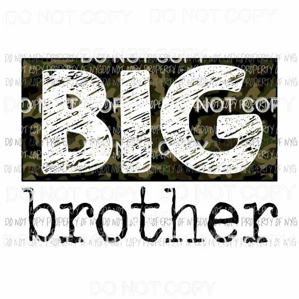Big Brother camo Sublimation transfers Heat Transfer