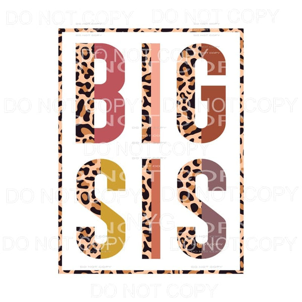 Big Sis Half Leopard Framed Sublimation transfers - Heat 