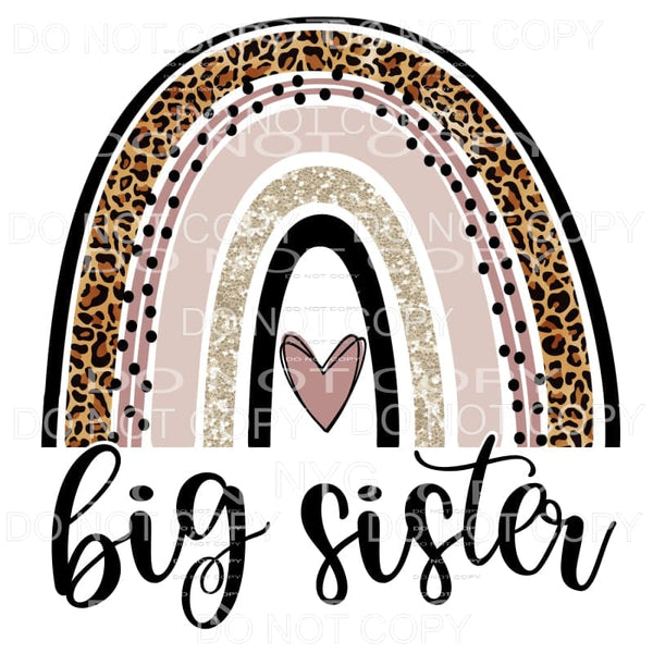 Big Sister Neutral Leopard Rainbow Sublimation transfers - 