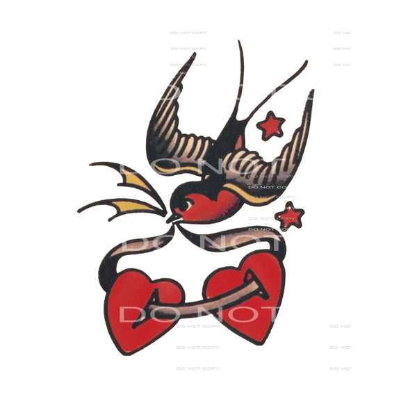 Bird two hearts # 1043 Sublimation transfers - Heat Transfer