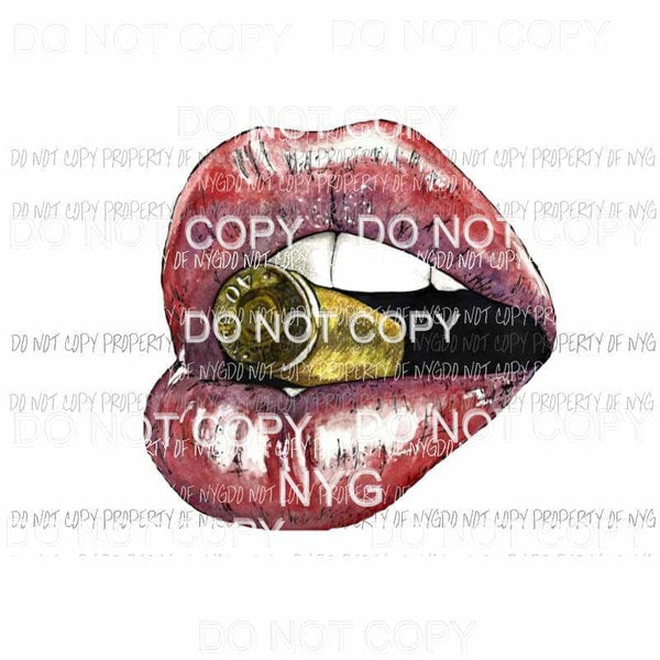 Bite The Bullet #3 burgundy lips Sublimation transfers Heat Transfer