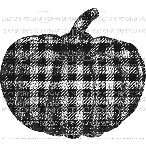 Black and Cream Buffalo Plaid Pumpkin Sublimation transfers Heat Transfer