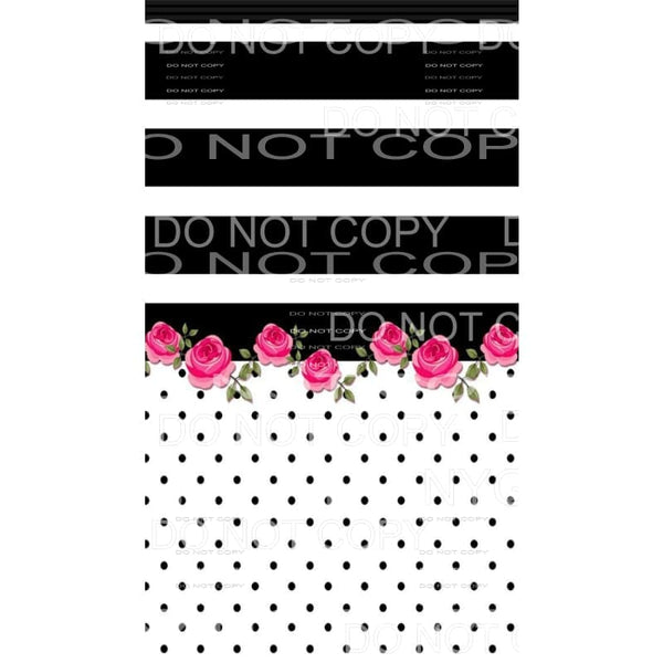 Black and White Stripes Pink Flowers Polka Dots Sheet 