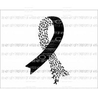 Black Awareness Ribbon Sublimation transfers Heat Transfer